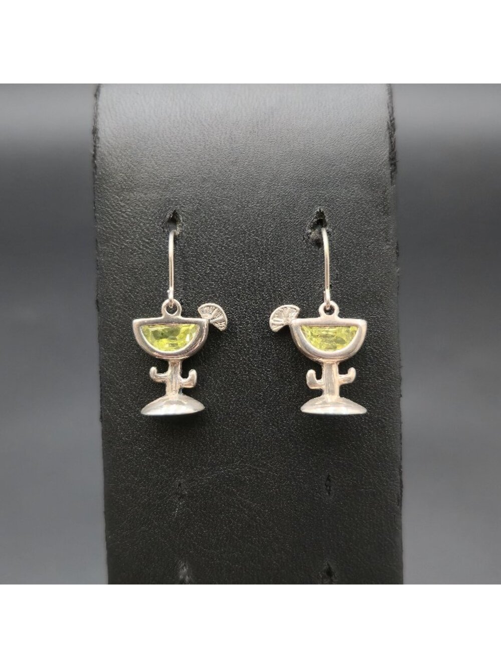 Silpada Sterling Silver Margarita Cactus Glass Dangle Earrings A8549
